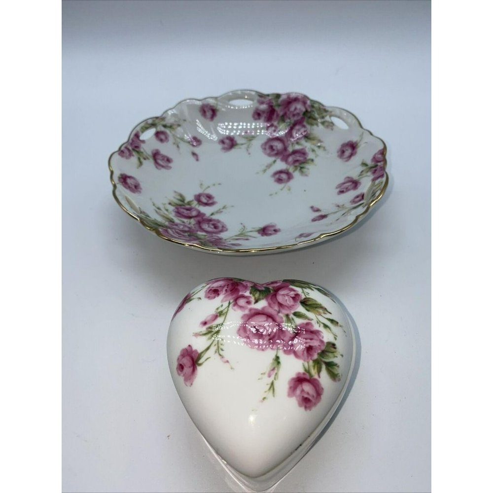 Lefton China 1993 Geo Z Lefton Scalloped Dish Pink